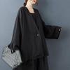 Long Sleeve Plus Size Black Jaket Causal Loose Spring Autumn Women Jacket Coat