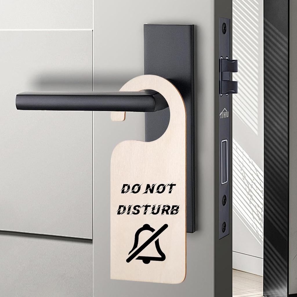 10 Pack Unfinished Wooden Door Knob Sign, Blank Double Sided Hanger Plaque Natural Wood Door Sign for Office, Room, Hotel DIY Craft Project Message