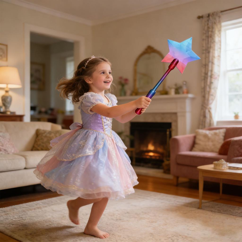 Star Shaped Plastic Wand for Costume Accessory Wizard Cosplay Prop Magic Stick for Themed Parties and Events