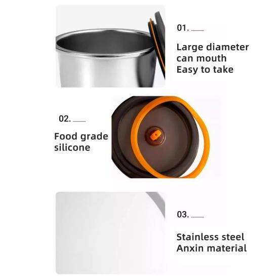 Matbeholdere i rustfritt stål Stabelbar matboks Lufttett kjøkkenorganisator