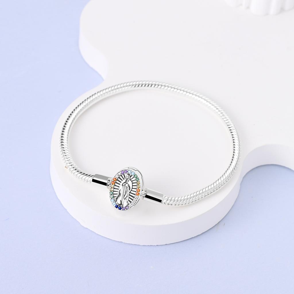 925 Silver Original Snake Chain Clasp Bead Bracelets Fit Charms DIY Jewelry For Women