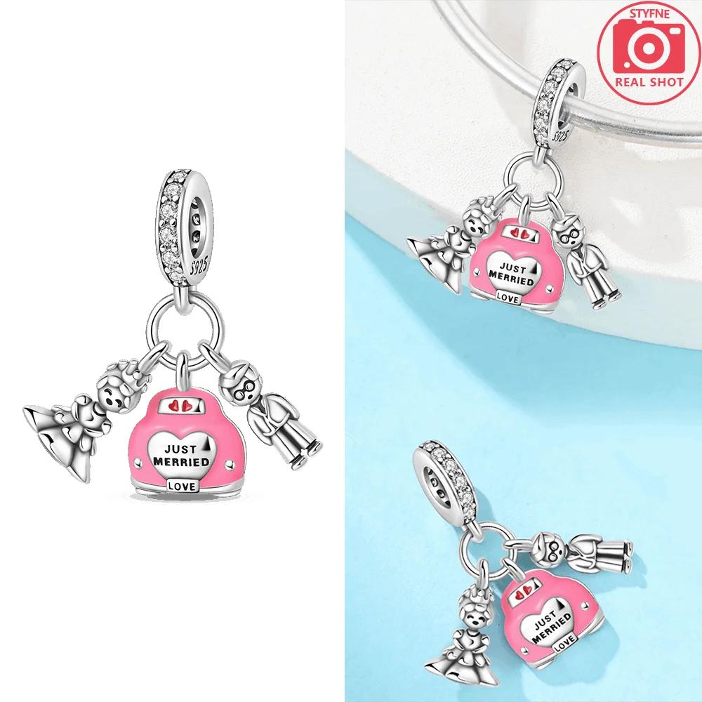 Originalcopper Blue Pendant Doctor'S Cap Pink Schoolbag Bear Pendant Bead Fit Bracelet Women Jewelry Diy Accessory Gift