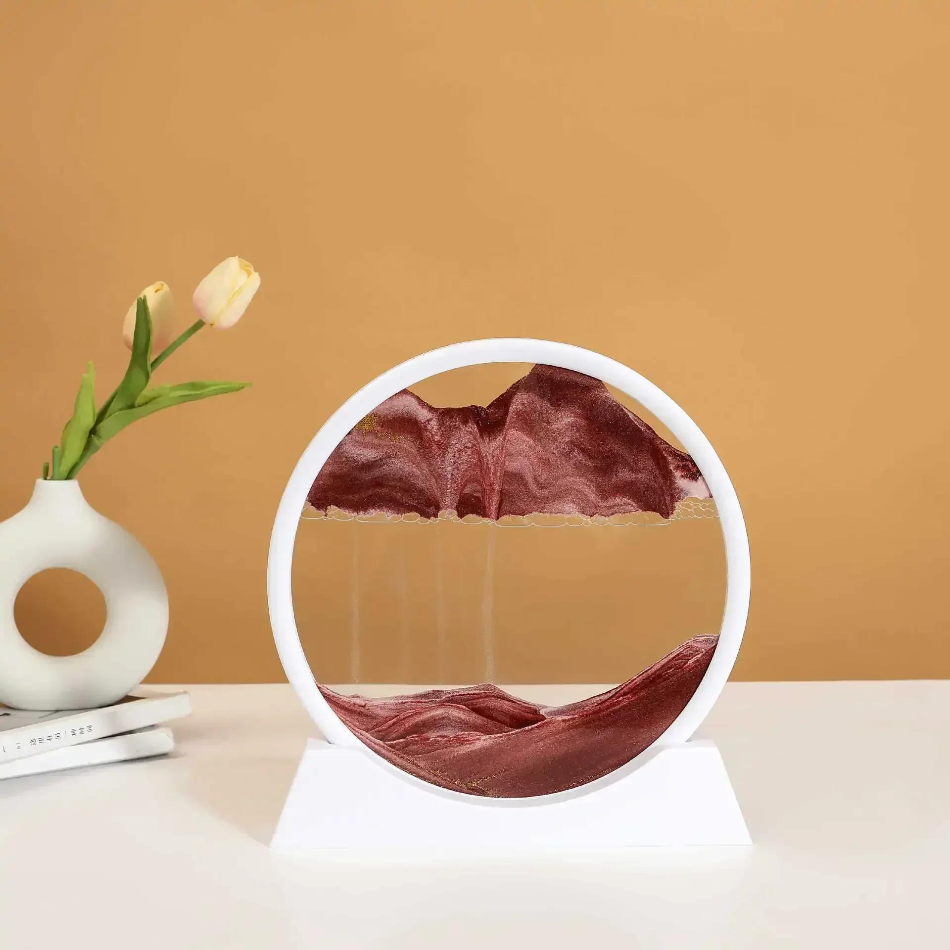 

Sandscape Движущаяся песочная картина Зыбучий песок 3D Жидкие песочные часы Текучий песок Рамка Песочная живопись Офисный настольный Домашний декор Подарки 5 inch