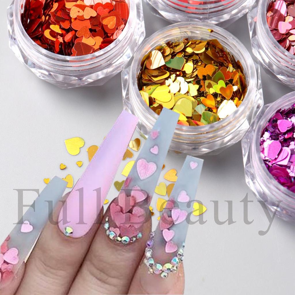 New Nail Art Flash Set Laser Heart Sequins Mixed Love Nail Art Sequins