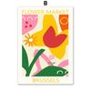 Nordic Abstract Flower Market Leaf Illustration Wall Art Posters and Prints Canvas Painting Wall Pictures for Living Room Decor