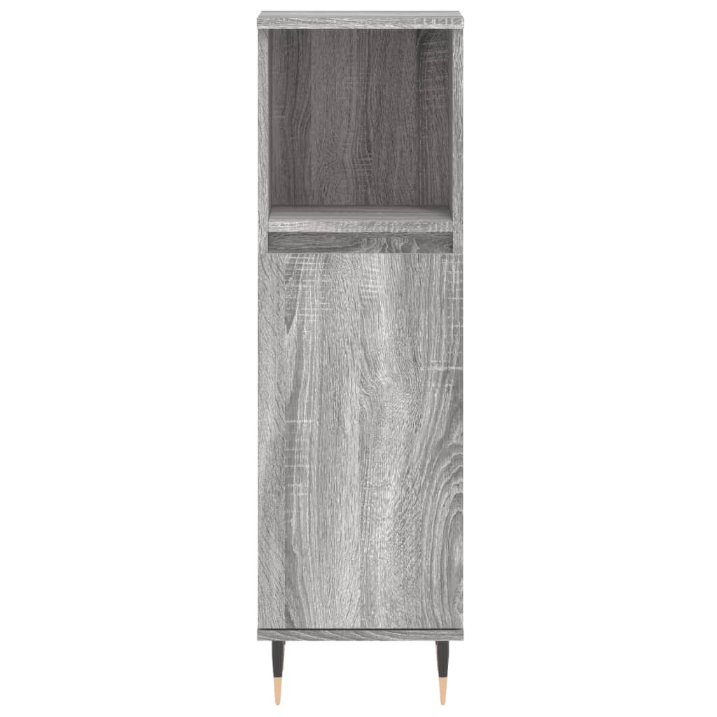 3 Piece Bathroom Furniture Set Gray Sonoma Particleboard
