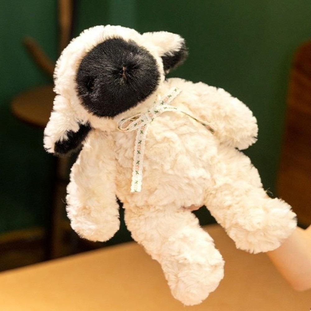 Black Face White Body Plush Toys Cozy Fluffy Lamb Stuffed Gentle Plushie Doll For Kids
