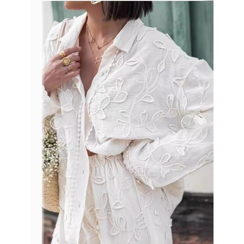 Spring Shirt Women Lace Blouse Short Sleeve Fashion Tops Tees Casual Loose White Tees New