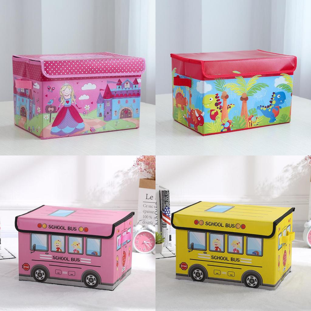Fabric Storage Bin With Foldable Cover For Car Organizing And Home Use