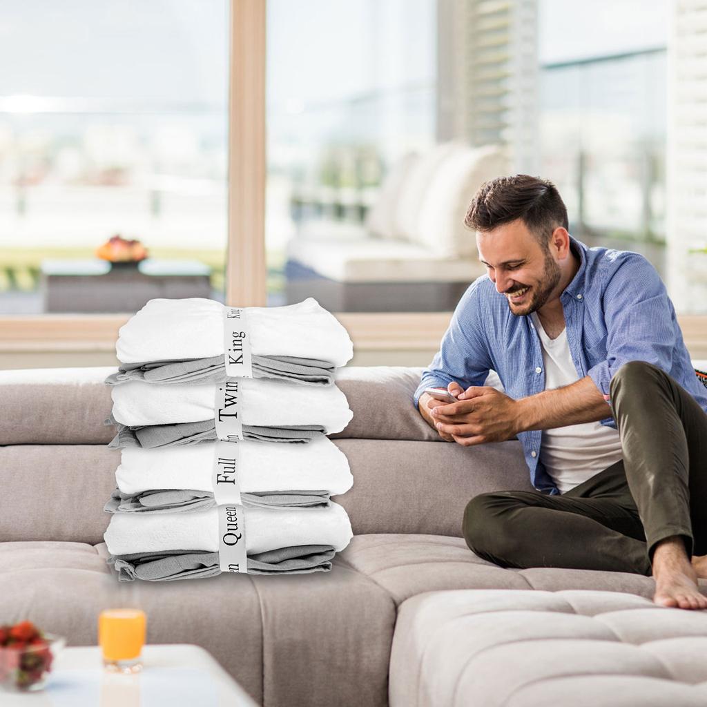 12Pcs Homes Bed Sheet Organizer and Storage Elastic Label Bands Organizers for Linen Closet for Foldable Bedsheet, Pillow Case