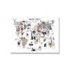 Animal World Map Art Print Nursery Poster Kids Gift Cartoon Canvas Painting Nordic Style Home Decor Wall Picture for Living Room