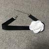 Soft Sext Choker Tie Cravat Flower Choker Women Black Cloth-Flower Collar Choker Necklace for Girls Accessories for Teen