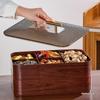 Wood Grain Multi-Grid Dried Fruit Candy Box - Thickened, Sealed, Moisture-Proof, Double-Layer Storage Plate