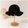 Autumn Winter Best Seller Womens Hand-Knitted Chunky Yarn Cloud Beanie with Wavy Edge Fisherman Hat Warm Beanie for Women