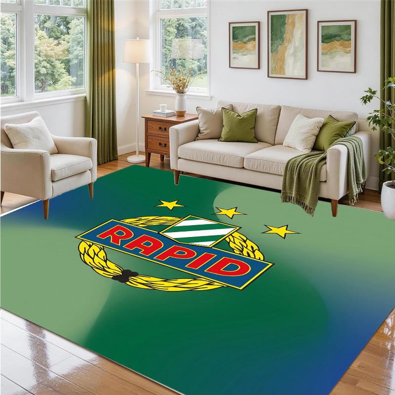 Rapid Wien FC Design Kristall-Samt Teppich Weiche Dekorationsmatte für Schlafzimmer Eingang