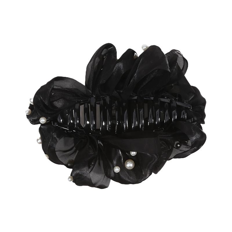 Summer Sweet Satins Big Bow Hair Claw Clips For Women Solid Color Elegant Bowknot Ponytail Clip New Headdress Accessories