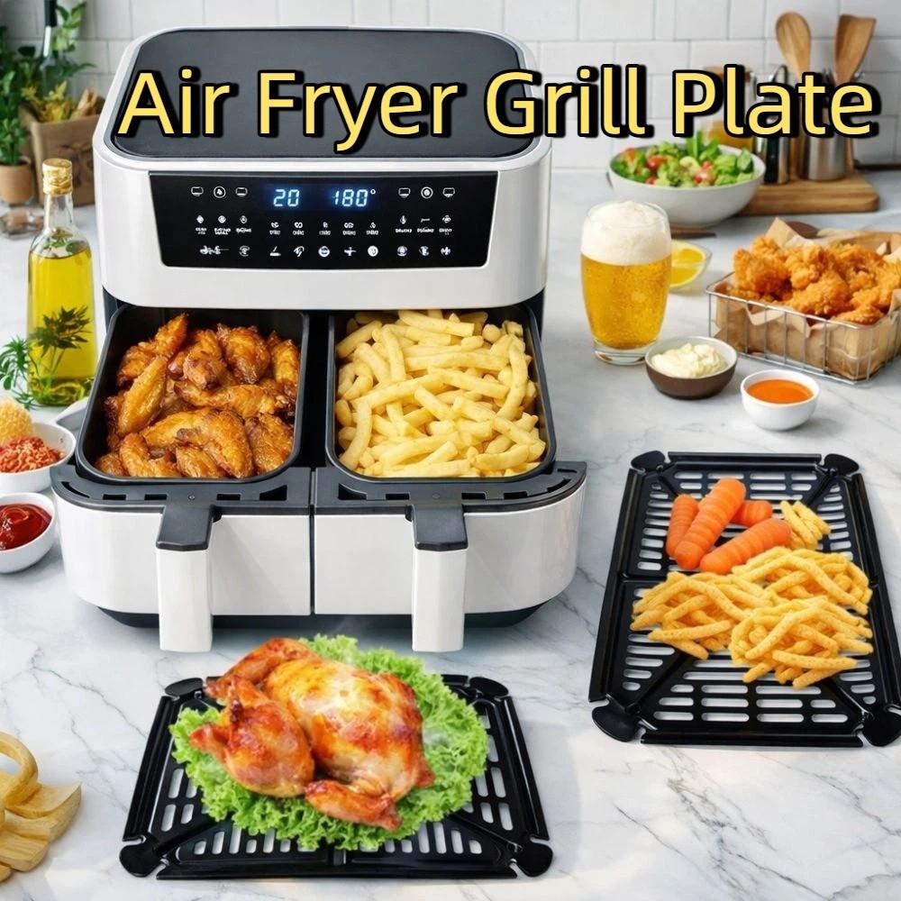 Kwadratowa Taca Grillowa do Frytkownicy Powietrznej Nieprzywierająca Taca do Frytkownicy Powietrznej Wkład do Frytkownicy Powietrznej Frytkownica Powietrzna z Podwójnym Koszem