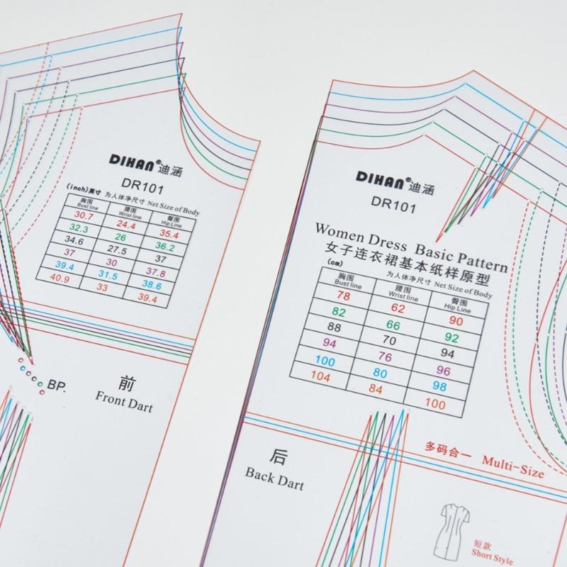 Multi-Size Dressmaking Ruler Dress Ruler Dress Pattern Template Easy to Use Sewing Tool for Sewing Efficiency