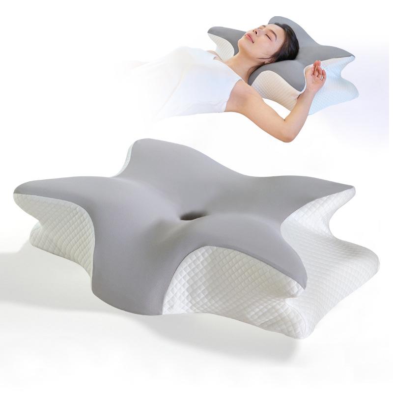 Cross-border Butterfly Memory Foam Pillow for Neck Support - High/Low Side Sleeper Design