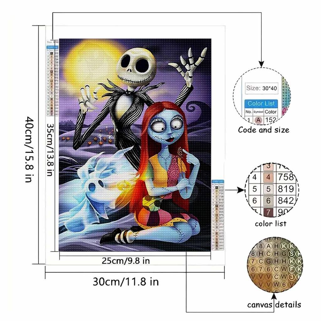 DIY Diamond Painting Skeletons and Ghosts Cross Stitch Kit Mosaic Art Diamond Painting Full Circle Diamond Home Decoration