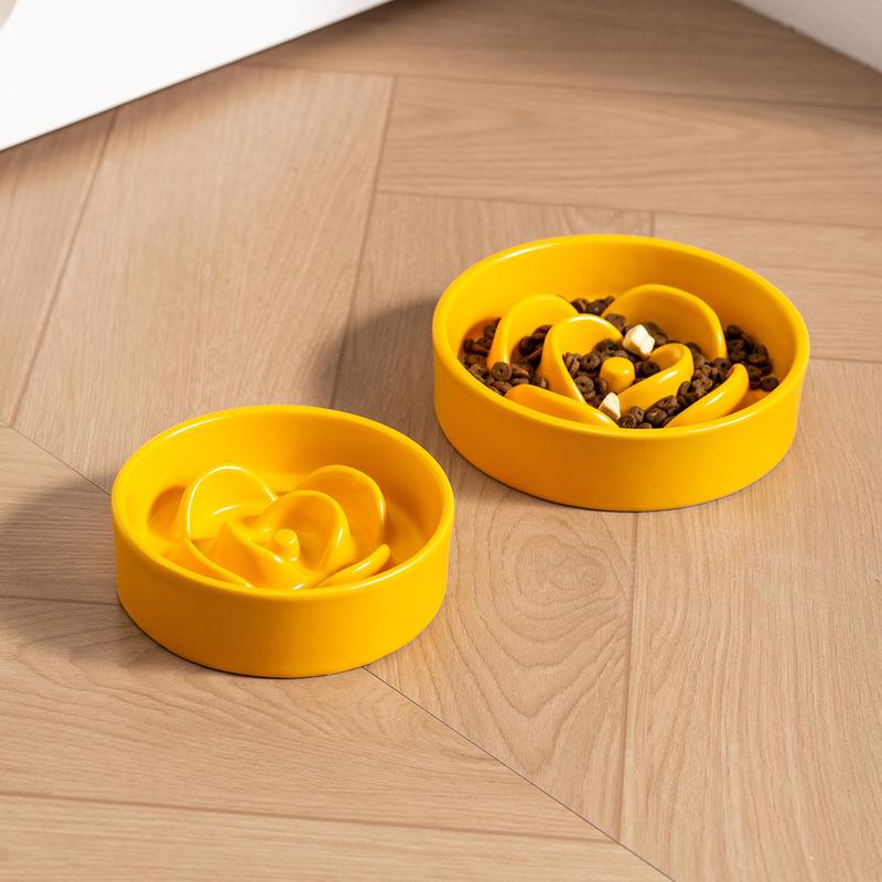 Petal Slow Food Bowl Anti-choking Slow Food Bowl Pet Bowl Anti-overturning Bowl Cat Food Bowl