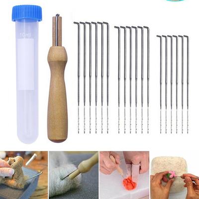 Zubehör Filzwerkzeug 30 Stück Basteln DIY Filznadeln Set Filz-Starter-Set Werkzeug Mit Griff Holzgriff