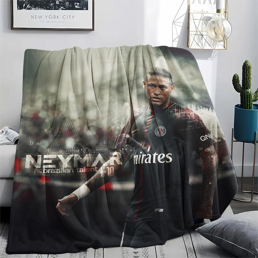 Football Player Neymar,pattern Flannel Blanket, High Quality Comfortable for All Seasons, Home Decor, Warmth and Comfort, Perfect for Gifts.