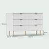 Modern 6-Drawer Chest with Golden Handles, 120x40x76.5cm, White