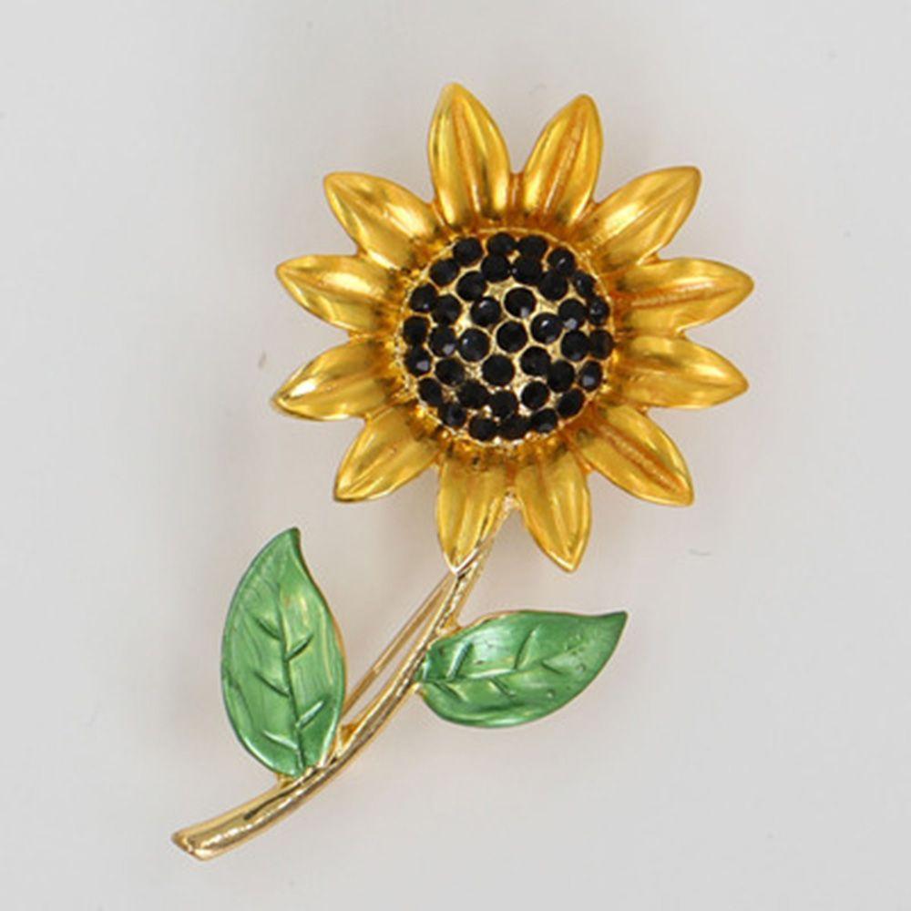 Elegant for Women Fashion Gift Sunflower Plant Jewelry Clothes Accessories Brooch Pin Lapel Pin