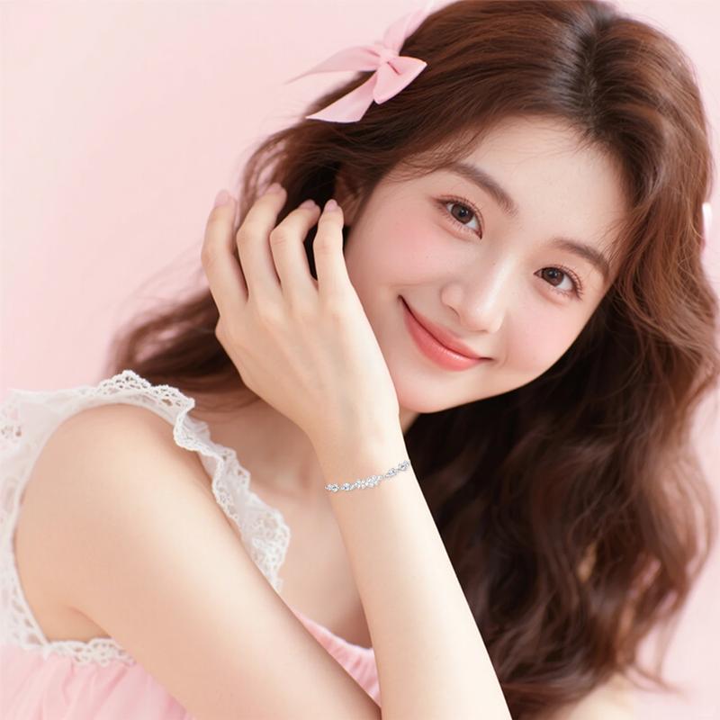 Barbie [520 Valentine's Day Limited] Flashing Butterfly Smile, Niche Luxury Confession, 999 Silver Zircon Bracelet, Women's Style BBSLGQ013