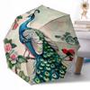 Peacock Elegance In Bloom Compact Travel Automatic Umbrella Folding Umbrella with 8 Ribs Lightweight for Women/Men Compact Folding Umbrella