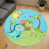 1 szt. Mata Okrągła na Krzesło - Przygoda Dinozaura, Dywanik do Pokoju - Antypoślizgowa Mata Podłogowa do Biura, Sypialni, Dekoracja Domu, Prezent Świąteczny p0811185