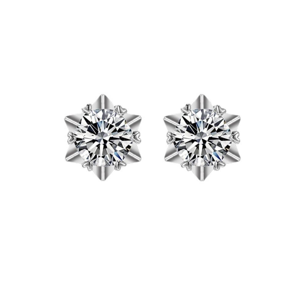 2CT D Color Moissanite Snowflake Earrings Ultra Sparkling Imitation US Imported Earrings for Women