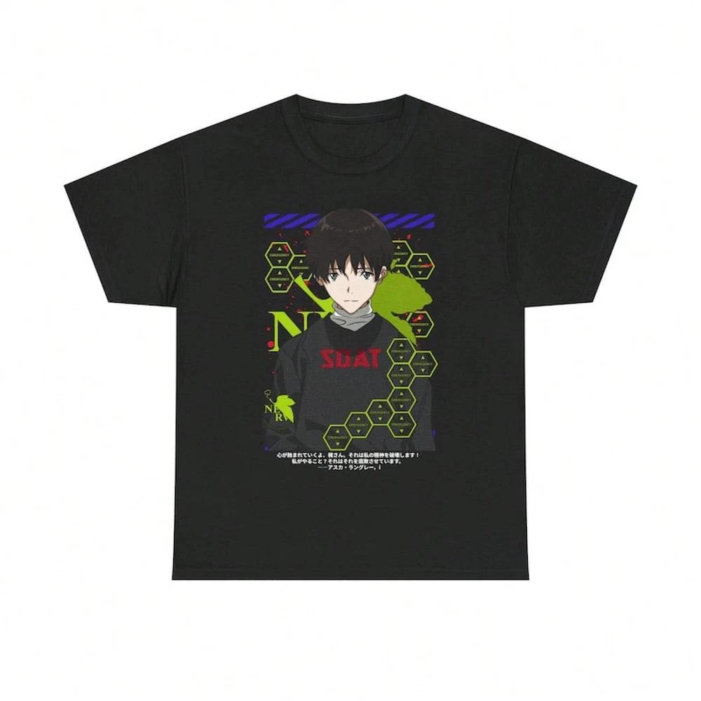 Anime Neon Genesis Evangelion Shinji Ikari Cartoon T Shirt V2 S