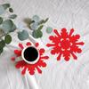 8Pcs Snowflake Felt Coasters Christmas Cup Mats Thick Heat Resistant Drink Mats Party Favor Table Protector for Home