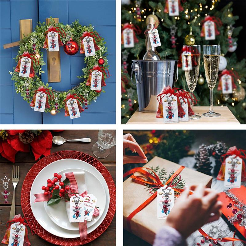 20/40ks Angel Star Spona Přívěsek Vánoční Dárková taška Santa Tag Karta Klíčenka Ornamenty Dekor