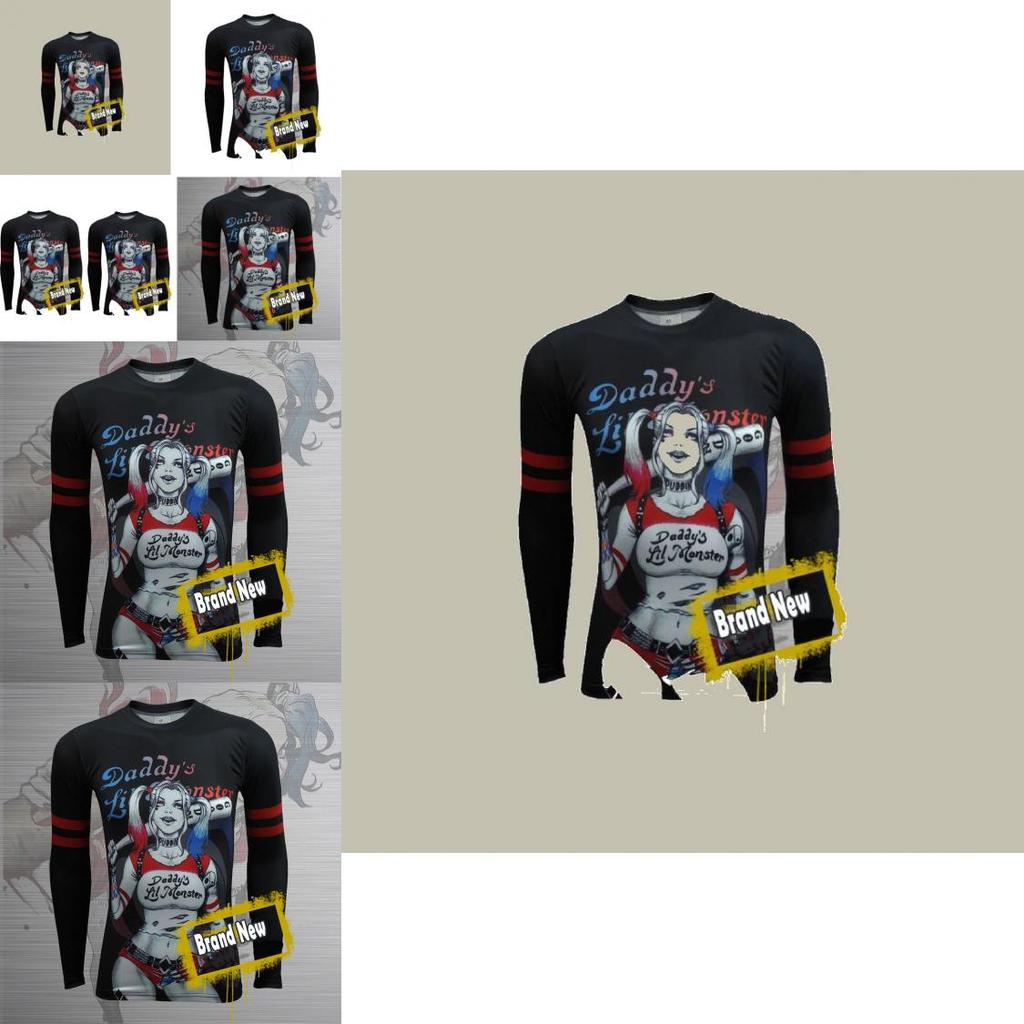 Harley Quinn T Shirt For Men Long Sleeve Polyester Casual Streetwear Teenager Style