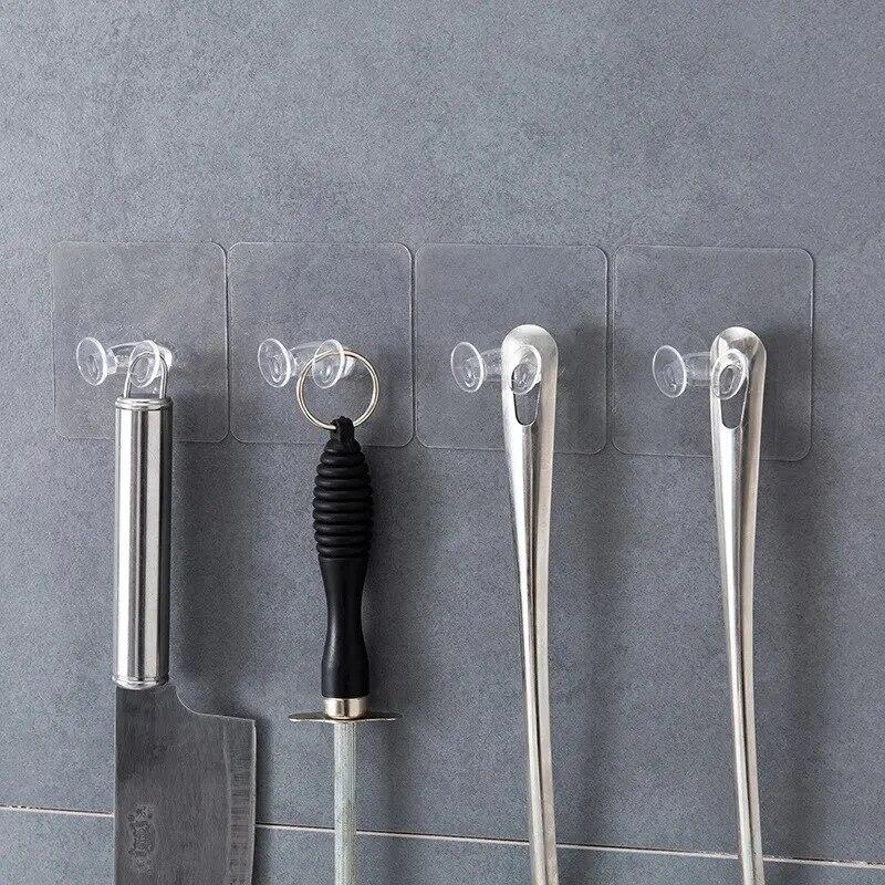 20/40PCS Hak Wtyczka Zasilania Uchwyt Schludny Wieszak PVC Hak Ścienny Mocna Przyczepność Bezszwowy Przezroczysty Wodoodporny Kuchnia Łazienka