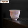 2pc/lot Pink Hand-painted Flower Teacup Traditional Tea Bowl Tea Pair Tea-tasting Smelling Cup Jianzhan Master Cups Tea Set 45ml