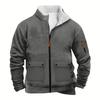 Men's Solid Color Zipper Pocket Zipper Sweatshirt Jacket Men's Sports Large Size Casual Sweatshirt Jacket