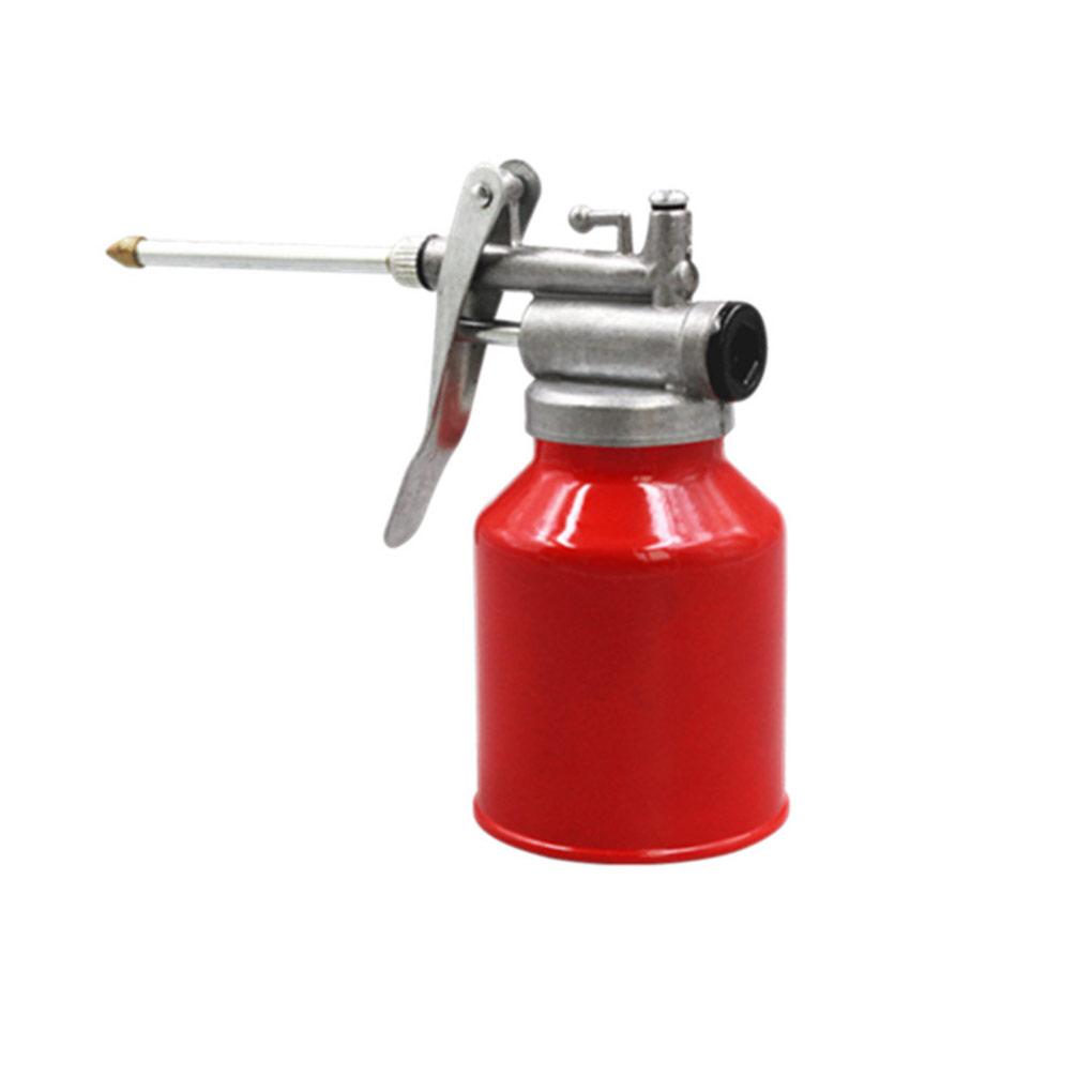 250ml/400ml Oil Can Spout Thumb Pump Workshop Oiler Oil Can Red Yellow High Pressure Pump Oiler Grease