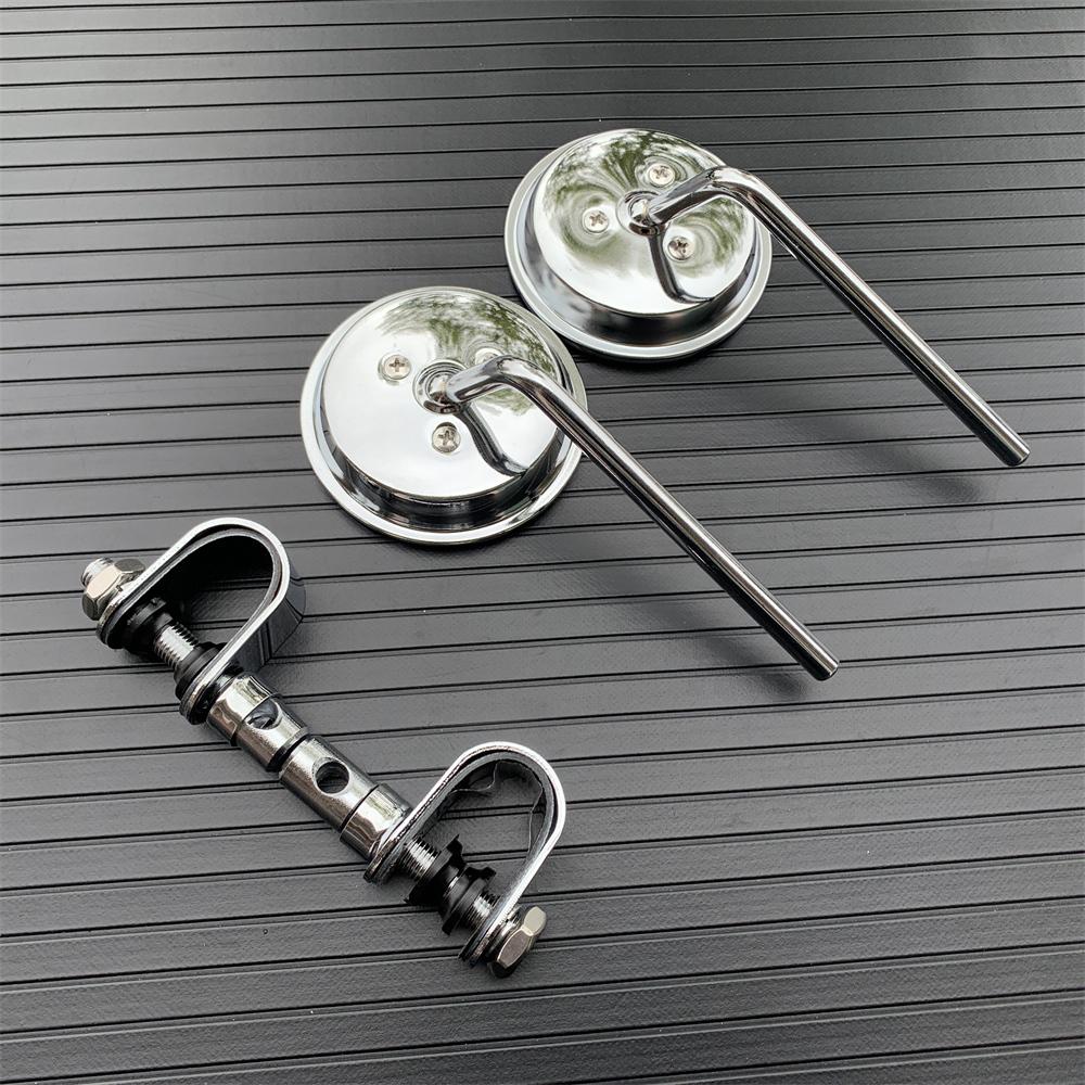 Universal 22-25mm Für Cafe Racer Chopper Bobber Harley Motorrad Retro Runde Rückansicht Lenker Clip-on Rückansicht seite Spiegel