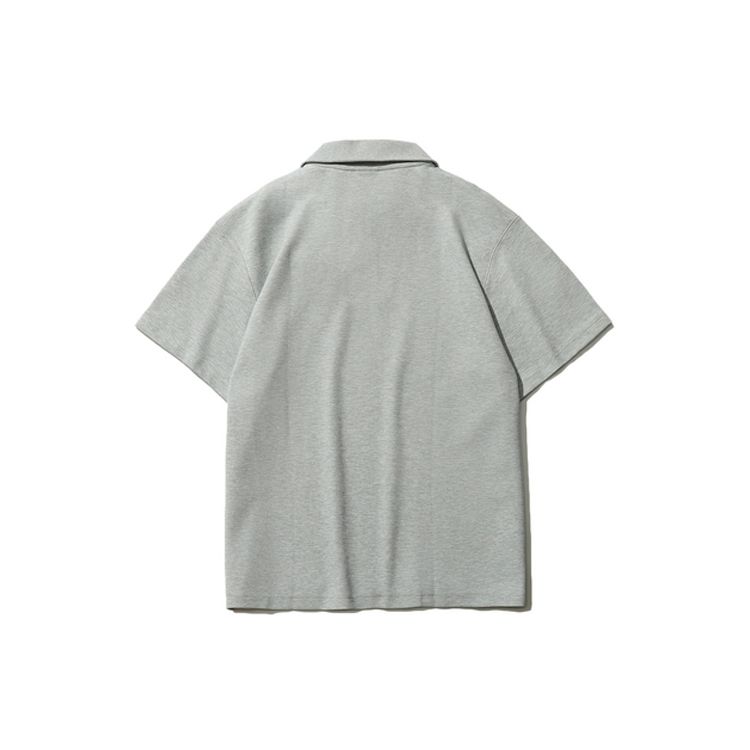 Li Ning Sports Basketball Series Logo Embroidered Loose Half-Zip Polo Short Sleeve T-Shirt Unisex Tops Gray AHSR365-2