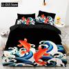 2-3 Piece Set (No Core) Japanese Style Bedding Set 3D Digital PrintingSuitable For Bedroom Duvet Cover Set Ukiyo-e Style Gift