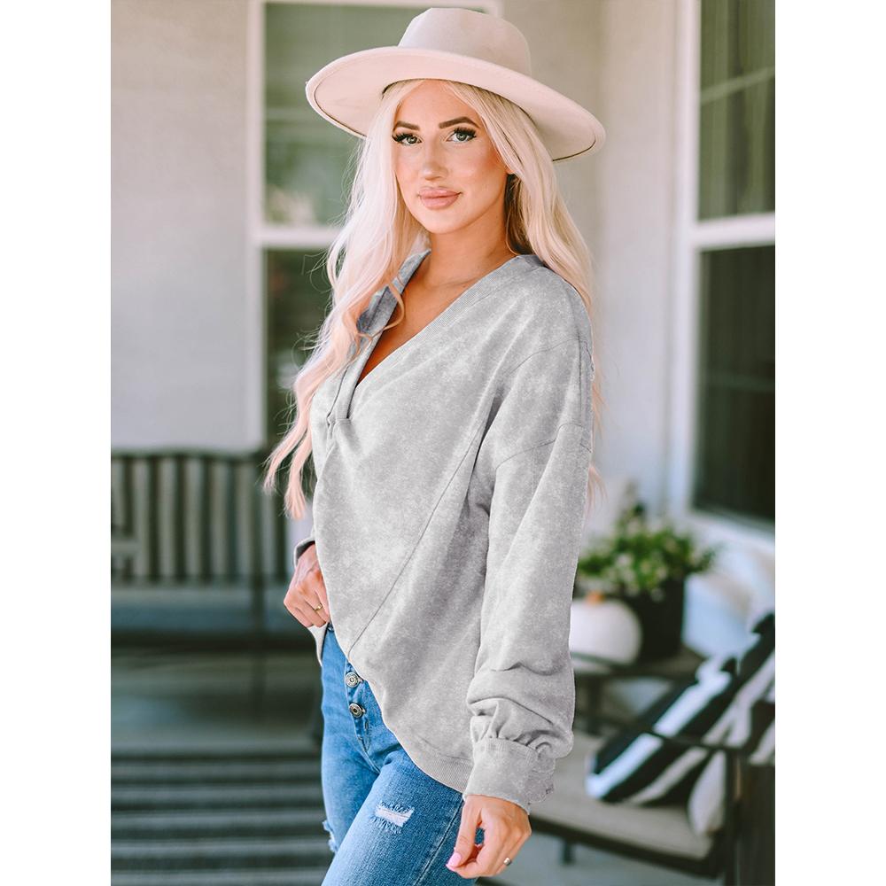 Women's Oversized Crewneck Sweatshirts Criss Cross Twist Back Long Sleeve Tops Casual Pullover Backless Sweatshirt