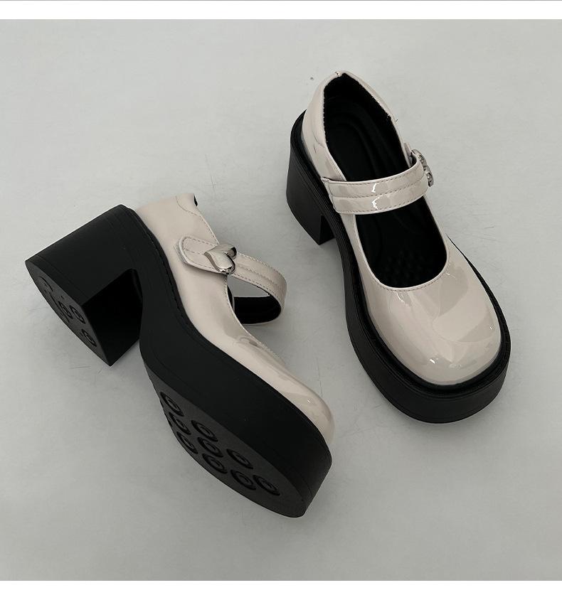

Туфли-лодочки на платформе с круглым носком, увеличивающие рост, женские осенне-зимние, под юбку, 2025 новинка, французские Мэри Джейн, с мелким вырезом, поющие 39 бежевый
