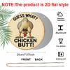 2D Flat Aluminum Funny Chicken Coop Signs - "Guess What? Chicken Butt!" Round Metal Tin Sign - Vintage Farmhouse Wall Decor for Home, Kitchen