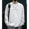 [EASTEMPO] t-shirt men's spring long sleeve Fashionable cotton Plain color casual Relaxing large size (JP, alphabet, 3XL, white)