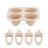 Baby Silicone Popsicle Mold with Handles 4-Cavity Mini Ice Cream Mold for Teething Relief Freezing Treats Maker for Toddlers Kids