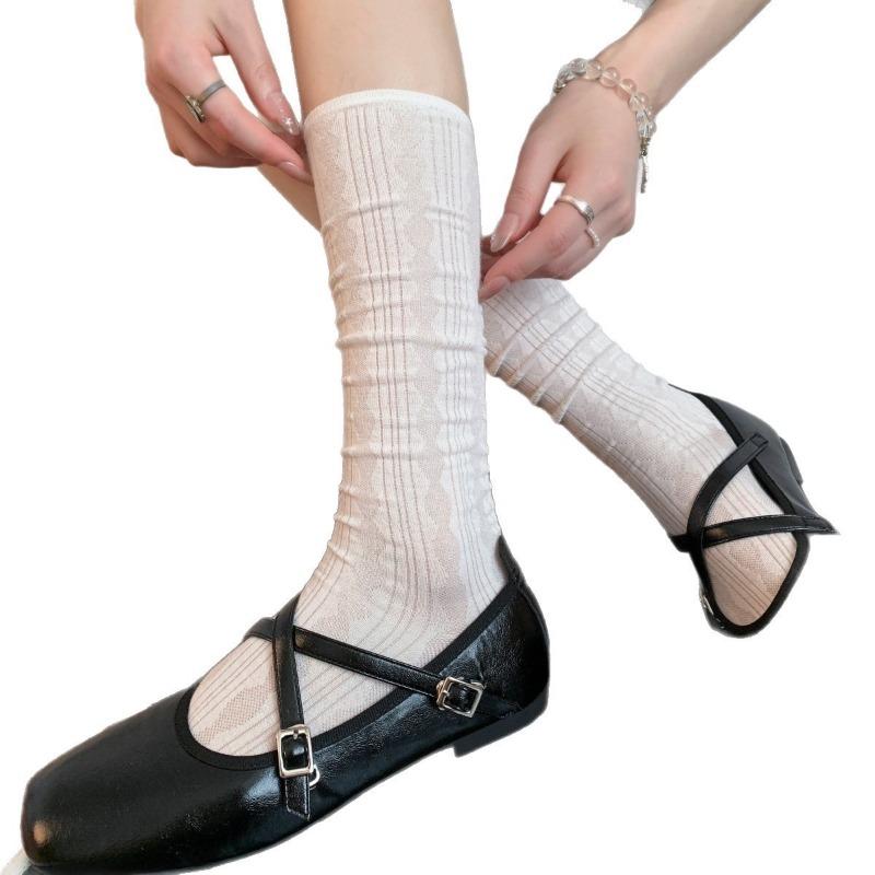 Spring and Summer Lightweight Breathable Series Ballet-style Thigh-high Layered Stockings Versatile Women's Socks